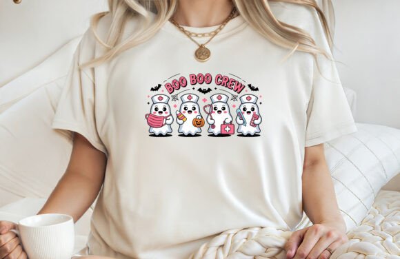 Boo Boo Crew Funny Nurse Halloween Graphic for T-Shirt Designs