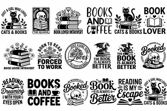 Book Lover SVG Bundle for Crafts and Graphics