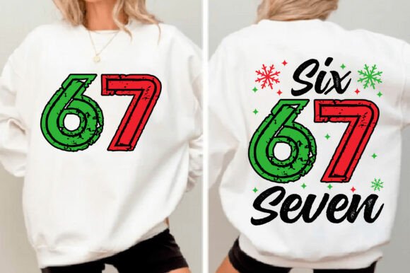 Christmas Six Seven Svg Png, Funny 6 7 Graphics for T-Shirt Designs