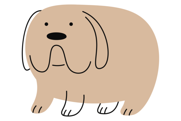 Cute Fat Dog Doodle Graphics for Crafting