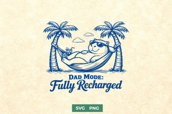 Dad Mode Fully Recharged Funny SVG PNG for Crafts and Graphics