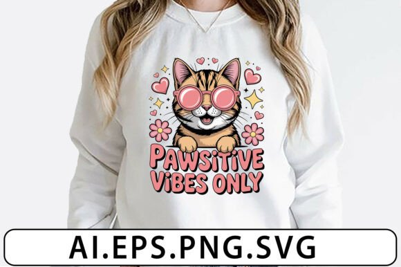 Fun Cat Vector T-Shirt Design