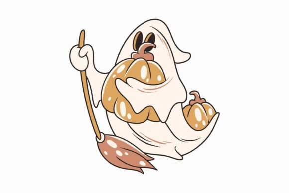 Funny Cartoon Halloween T-shirt Design for Commercial Use