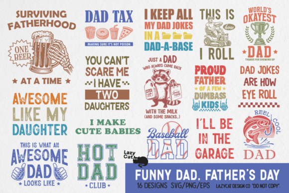 Funny Dad Father’s Day Graphics for Local Branding