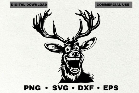 Funny Deer Head SVG for Graphics and Illustrations