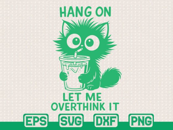 Funny Overthinking Cat SVG Graphics for T-Shirt Designs