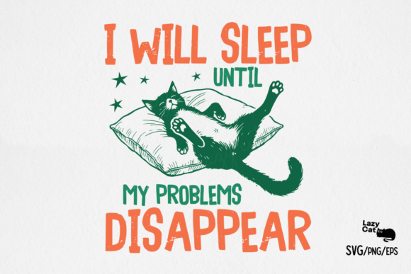 Funny Sarcastic Sleep Cat Graphics for Creative Projects
