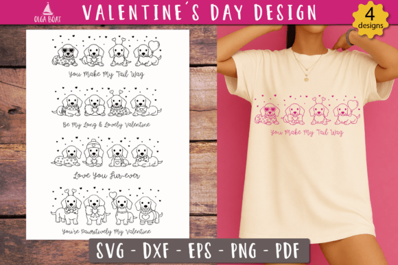 Funny Valentine Dachshund SVG for T-Shirt Designs and Graphics