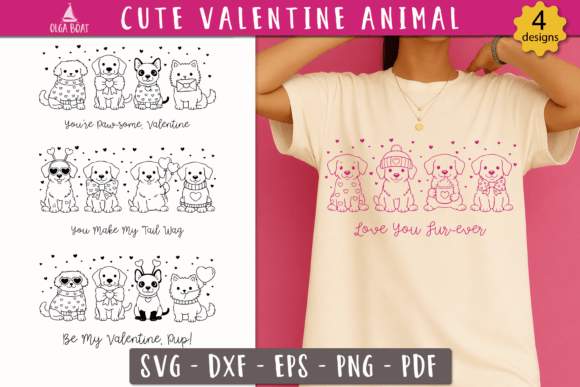 Funny Valentine Dog SVG for T-Shirt Designs and Graphics
