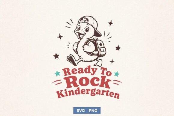 Ready to Rock Kindergarten Funny SVG PNG for Crafts and Graphics