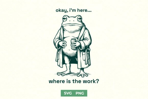 Sarcastic Frog in Bathrobe Funny SVG PNG for Crafts and Graphics