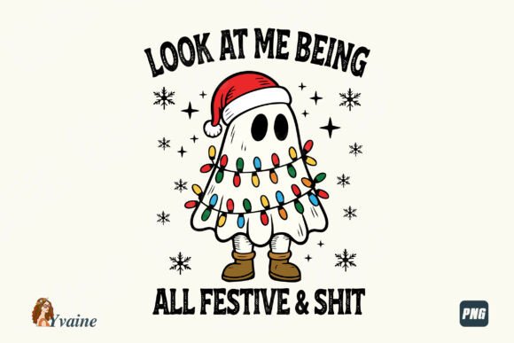 Spooky-Cute Christmas Ghost SVG for T-Shirt Graphics