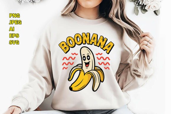 Spooky Fun for Branding: Banana Halloween Ghost T-Shirt Design